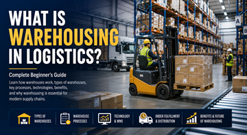 Σύγχρονη αποθήκη logistics με ράφια, περονοφόρα, παλέτες και εργαζόμενους που διαχειρίζονται αποθέματα στην Ευρώπη